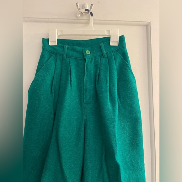 Benetton Vintage 1980s Wool Blend Made in Italy Pants Size 4(40) - Picture 3 of 6